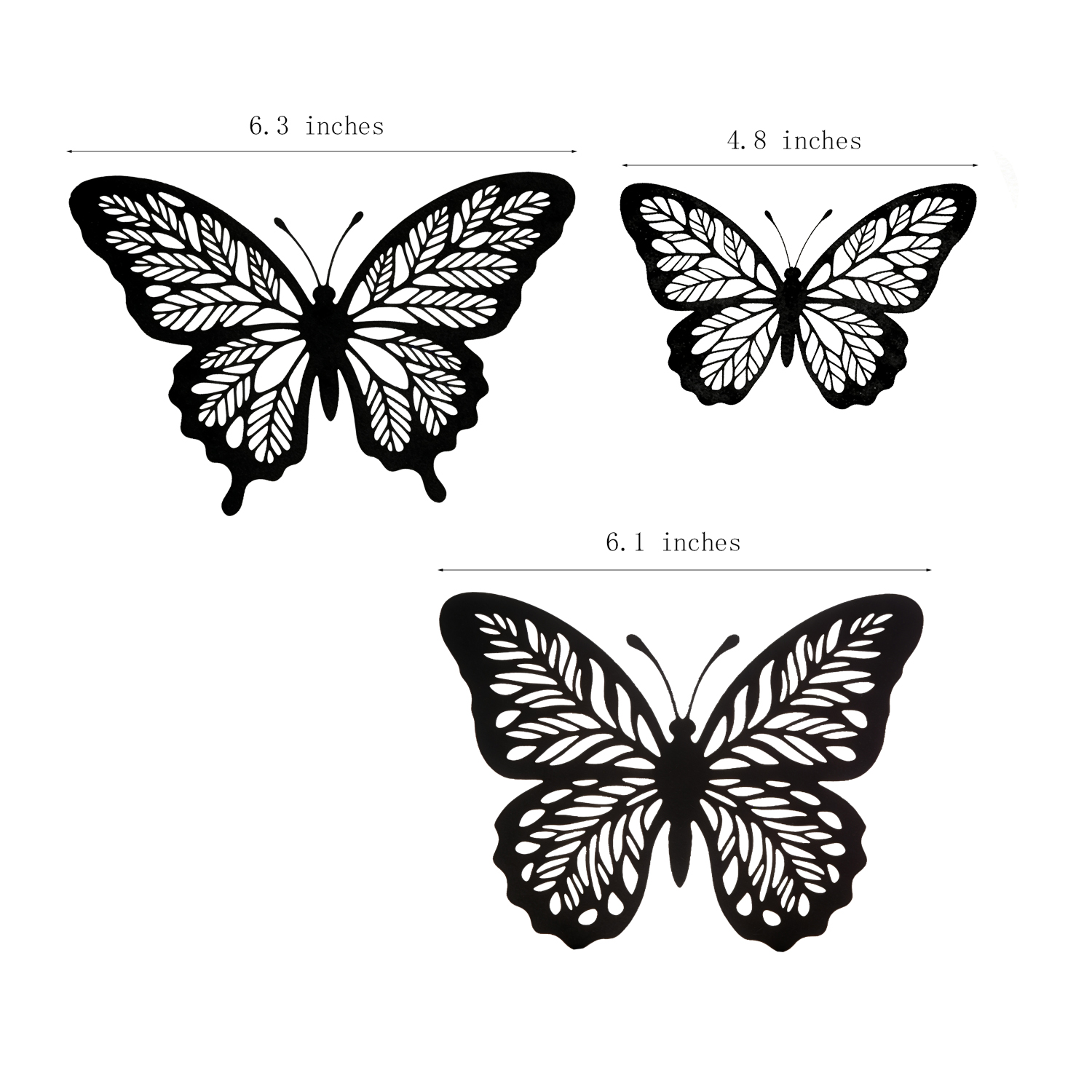 metal butterfly 3pcs-6
